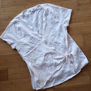 J. Crew light pink peach short sleeve knot top